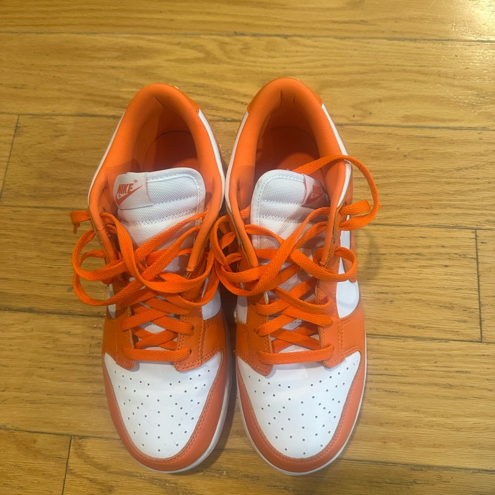 Nike Bright Orange and White Low-Top Sneakers